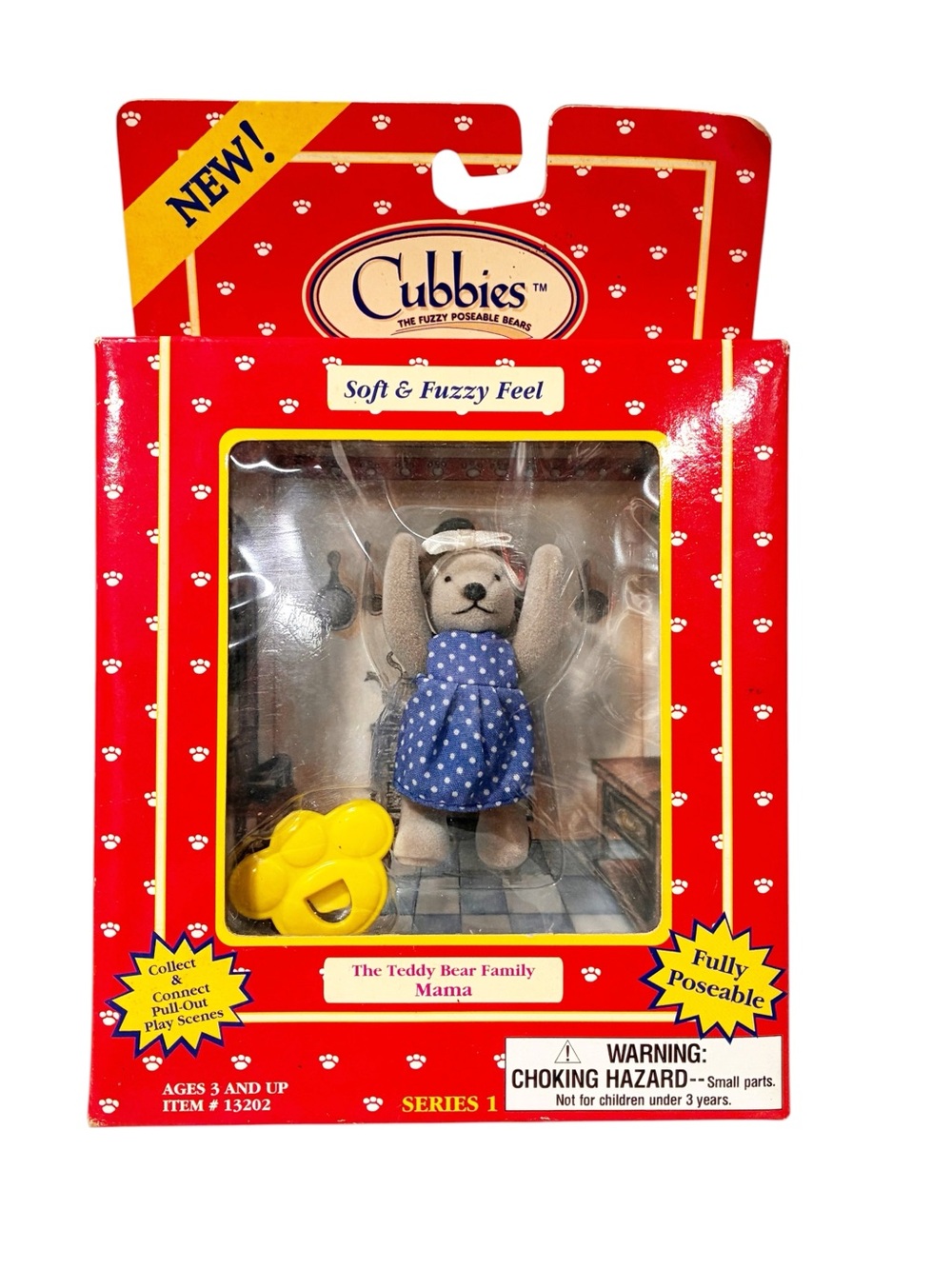 Cubbies The Teddy Bear Family Mama Bear Flocked Vintage 1995 NEW